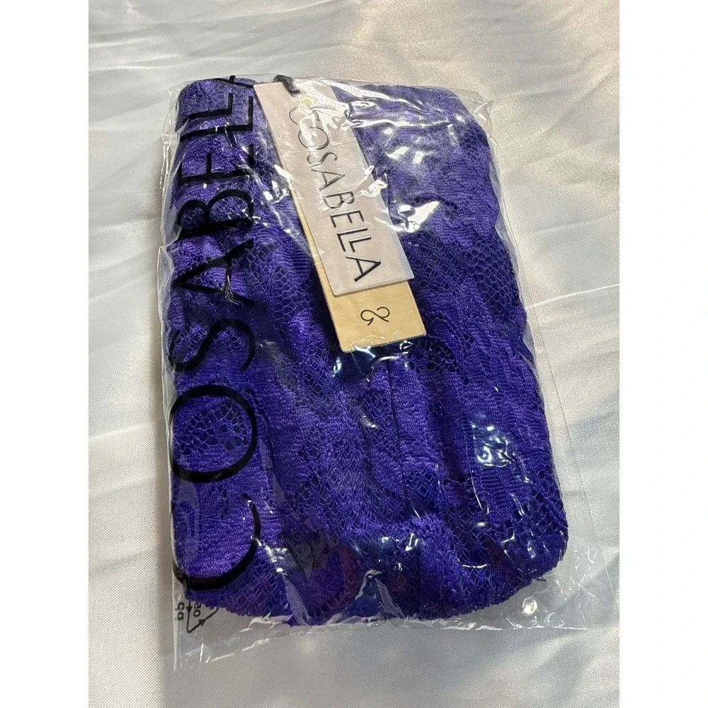 Cosabella Never Say Never Men's Lace G-String Thong Violet Sexy Italian Lace‎ XL
